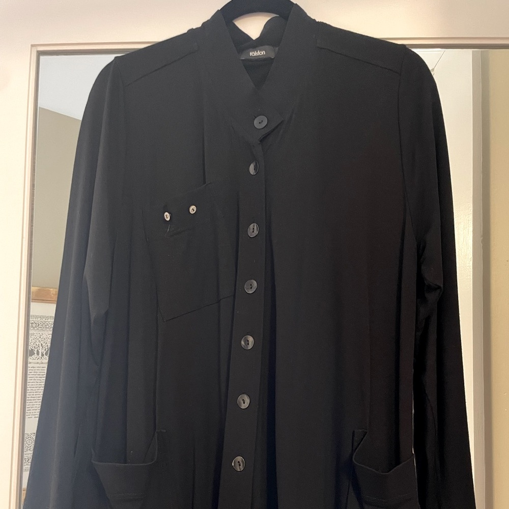 Swedish Designer Ralston Black Viscose Dress with Pockets